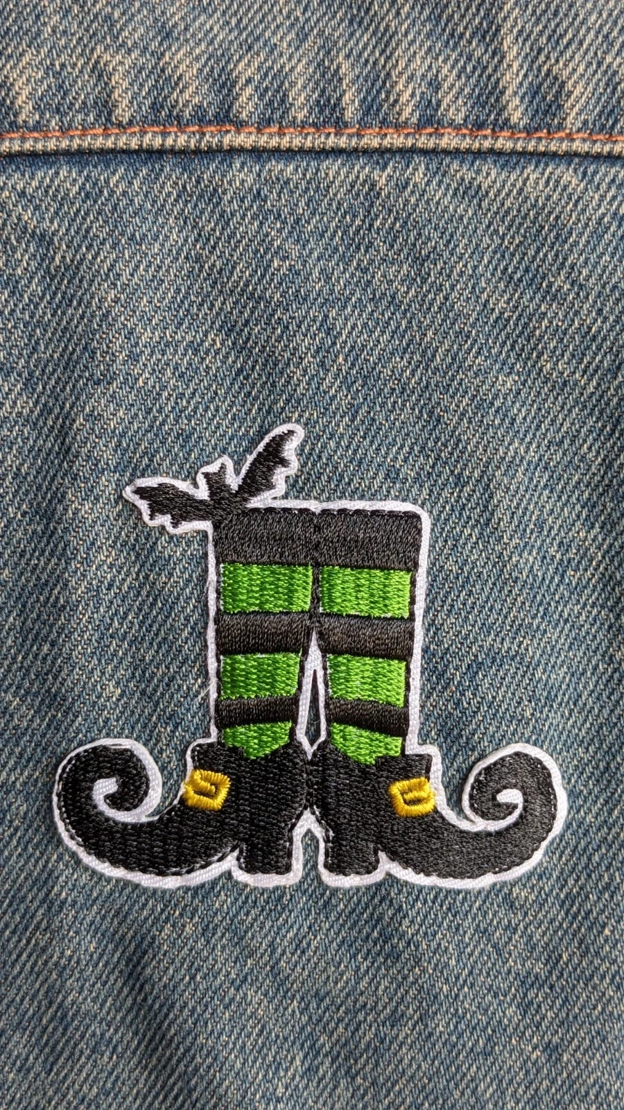 Embroidered denim jacket "Halloween, Scare Me" – photo 7